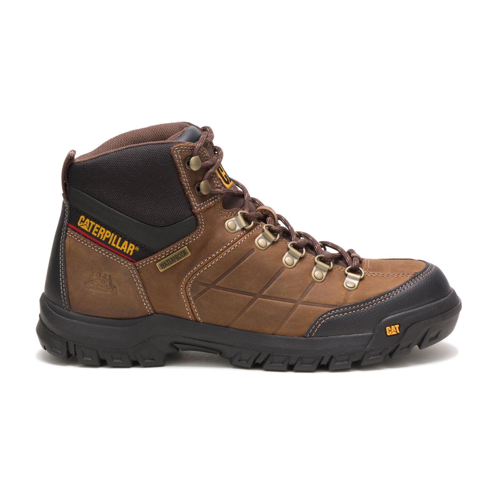 Caterpillar Threshold Waterproof - Mens Work Boots - Brown - NZ (413JKOMFQ)